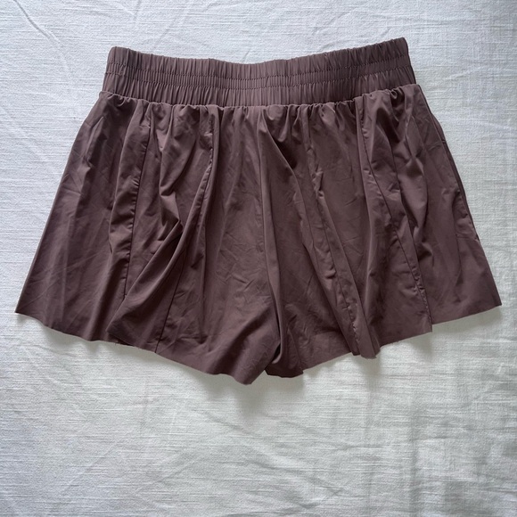 Altar'd State AS Revival Rhythm Flowy 2-in-1 Running Shorts in Brown - Picture 4 of 5